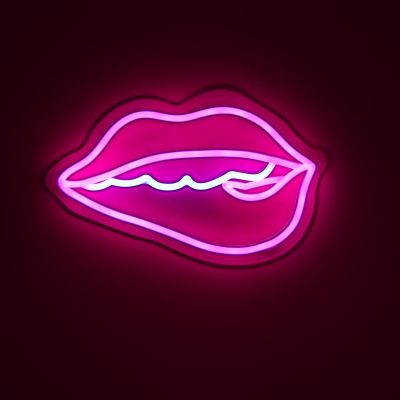 Shhh Lips Neon Light Sign for Bedroom, Man or Babe Cave by Custom Neon