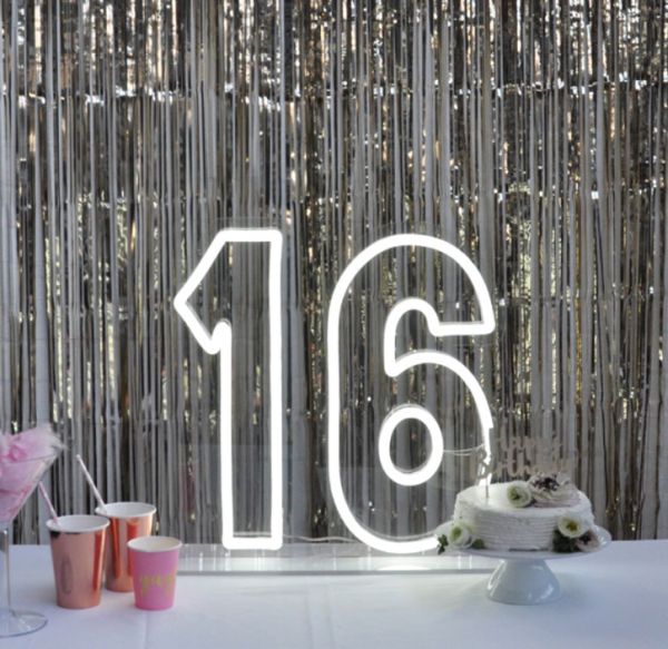 * 16 * Neon Light for 16th Birthday Party / Anniversary
