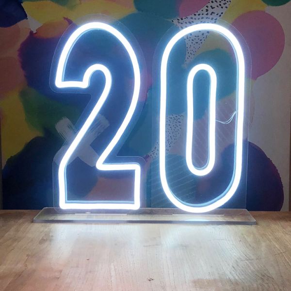 * 20* Neon Number Sign for Birthday Parties, Anniversaries & Events! - photo CustomNeon.com