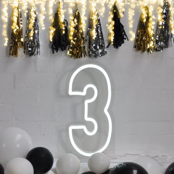 LED Neon Light for 3rd Birthday Party / Anniversary - photo CustomNeon.com