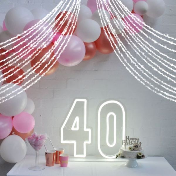 LED Neon Light for 40th Birthday Party / Anniversary - from Custom Neon®