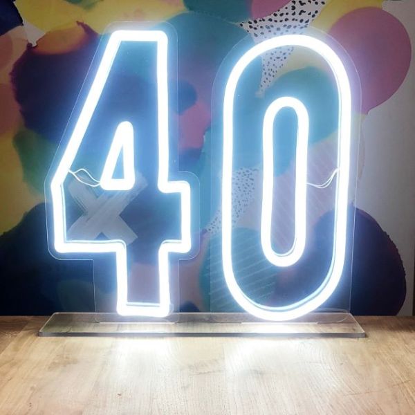 * 40 * LED Neon Number Sign for Birthday Parties, Anniversaries & Events! - from Custom Neon®
