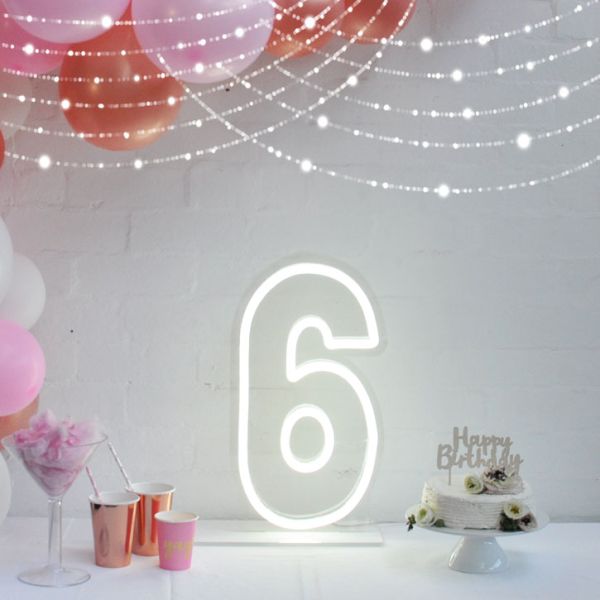 Neon Light for 6th Birthday Party / Anniversary - photo CustomNeon.com