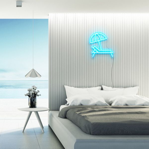 Beach Lounger + Umbrella: pre-designed LED neon art from Custom Neon®