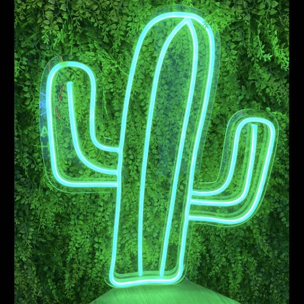 Transistor Bloom Smidighed Cactus Neon Light Table Lamp / Wall Art | Custom Neon®