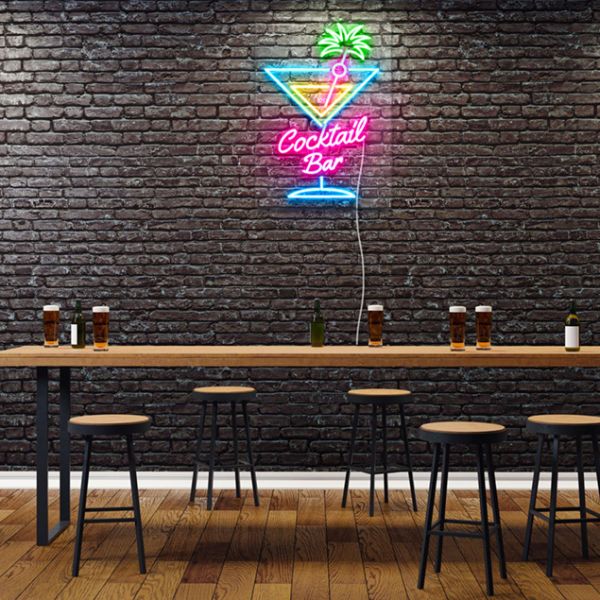 Cocktail Glass Neon Light  LED Bar Sign for Sale by Custom Neon