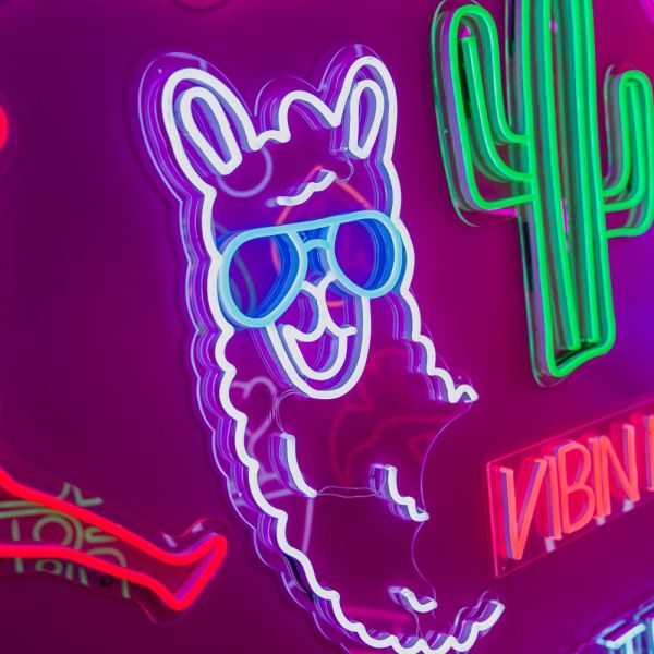 Llama Neon Light | Cool Wall Art For Kids & Teens | Custom Neon
