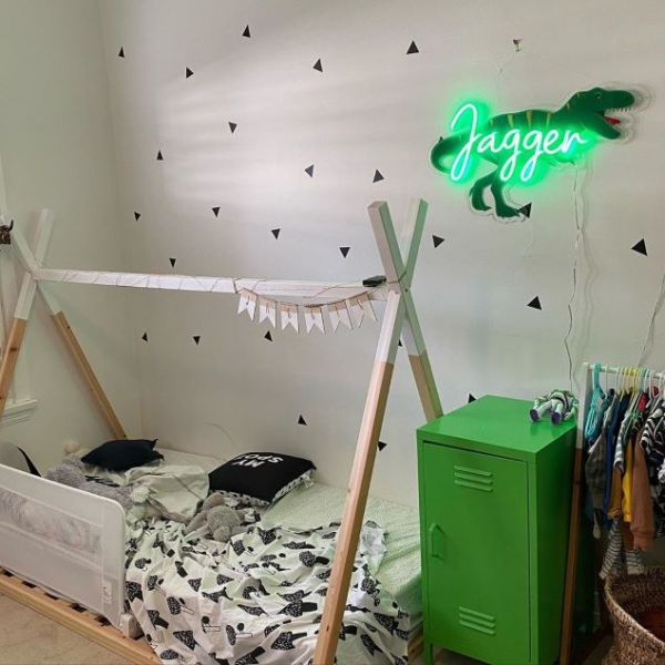 LED Neon Dinosaur Name Sign for Kid's Room 18 Colors
