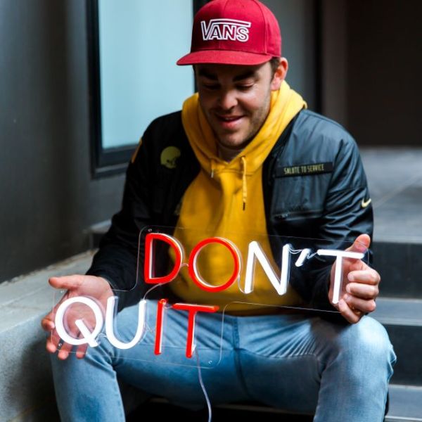 Don't Quit Do It Inspirational 2-in-1 Faux Neon Sign by Custom Neon