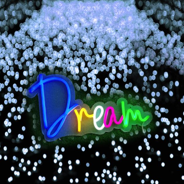 Dream multi-coloured LED neon light for kids rooms - photo from CustomNeon.co.uk