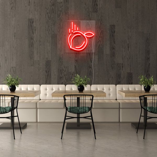 Falling Peach LED Light Sign for Sale from Custom Neon