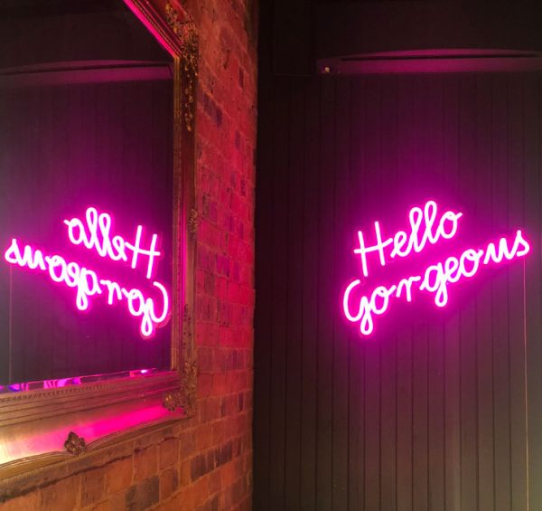 Hello Gorgeous Neon Sign / Trendy LED Wall Art for home decor - photo from CustomNeon.co.uk
