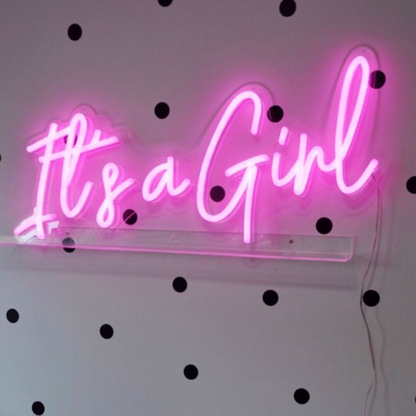 It's a Girl Pink Neon Sign for Baby Girl Room Décor - from Custom Neon 