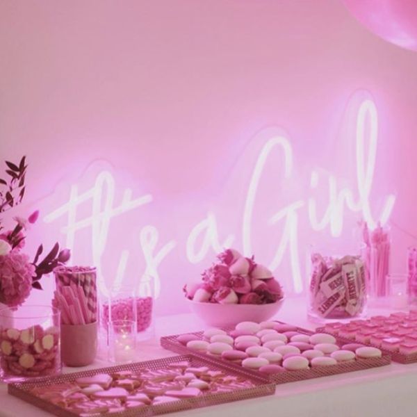 It's a Girl Pink Neon Sign for Baby Showers/Gender Reveals - from Custom Neon 