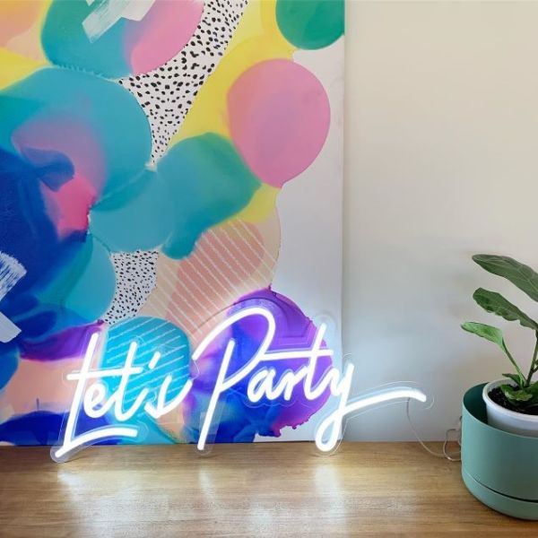 Let's Party white LED neon sign - Custom Neon® @customneon