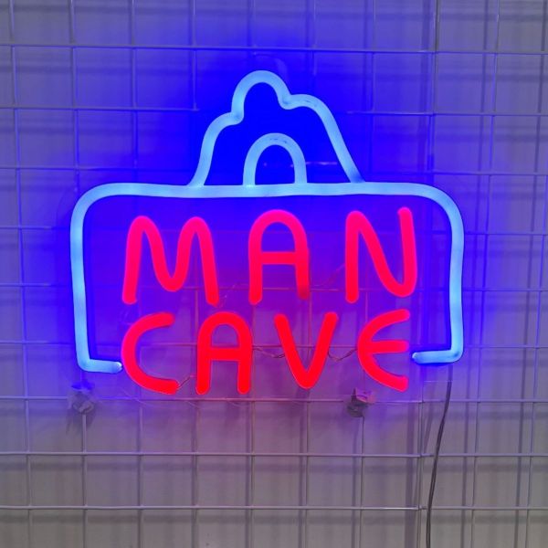 Man Cave Light Up Sign in Blue and Red by CUSTOM NEON®