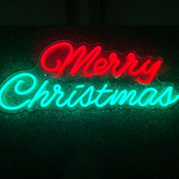 Merry Christmas Red & Green LED Neon Sign by CUSTOM NEON®