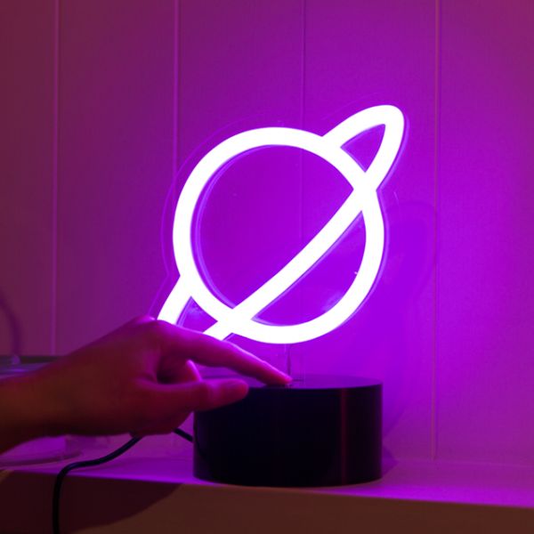Off The Planet LED Neon Table Light from Custom Neon
