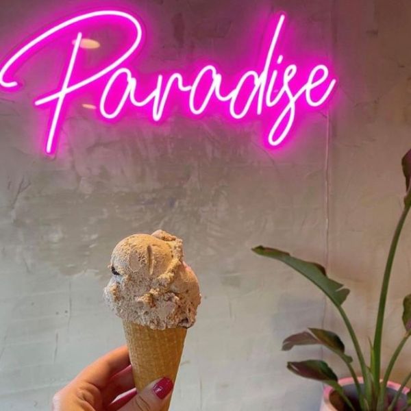 Paradise light up sign in pink LED neon flex from Custom Neon