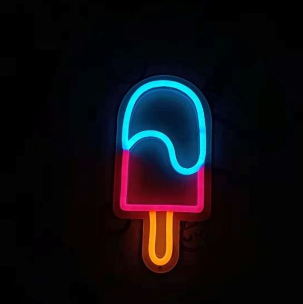 Blue pink & yellow ice pop / popsicle LED light by Custom Neon®