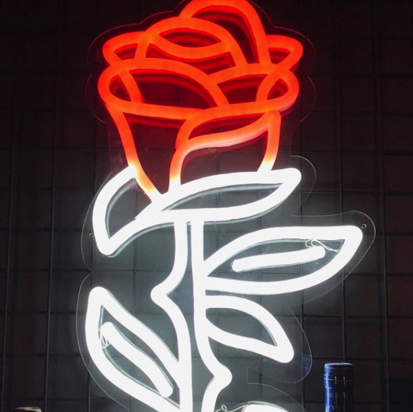 Aesthetic red and white LED neon rose @customneon @bloomvenue