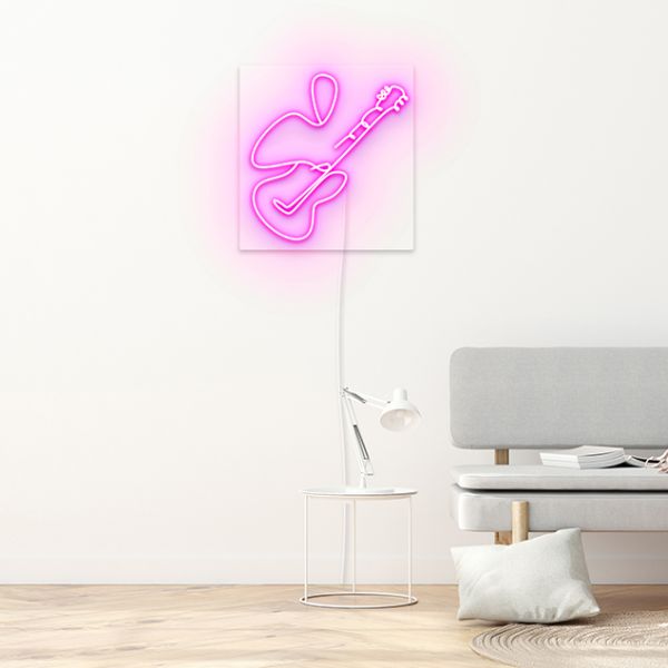 Faux Neon Guitarist pre-designed light-up wall art from Custom Neon®