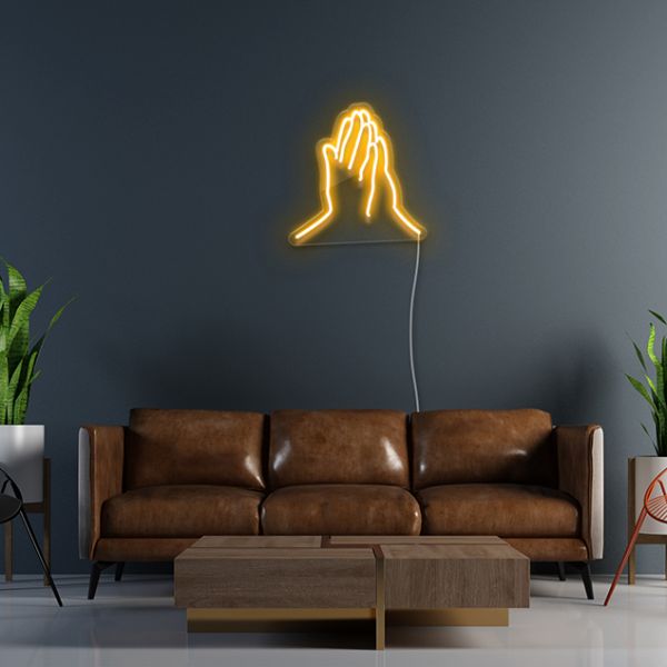 Praying Hands Silhouette 
pre-designed light-up wall art from Custom Neon®