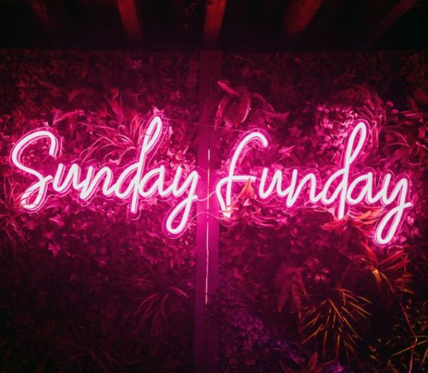 Sunday Funday LED neon light sign shown at event venue  - from Custom Neon®