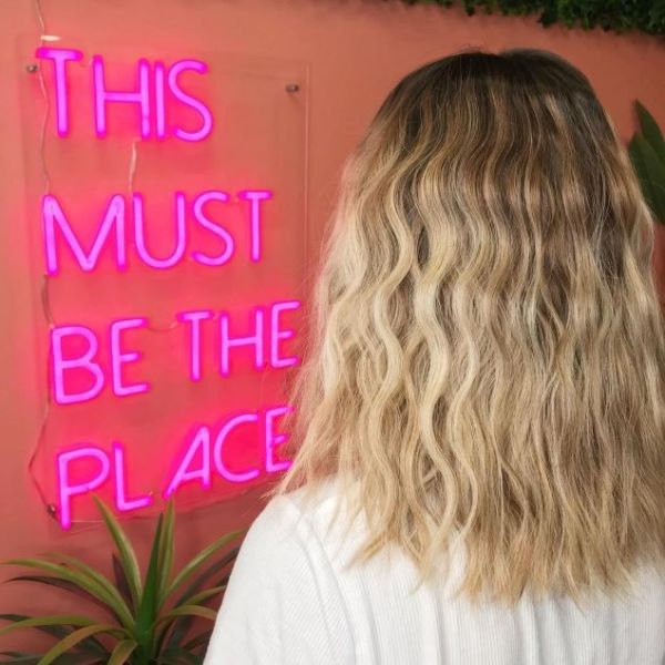 This Must Be the Place LED neon sign in pink as seen @hairbyisabelladimattia - from Custom Neon®