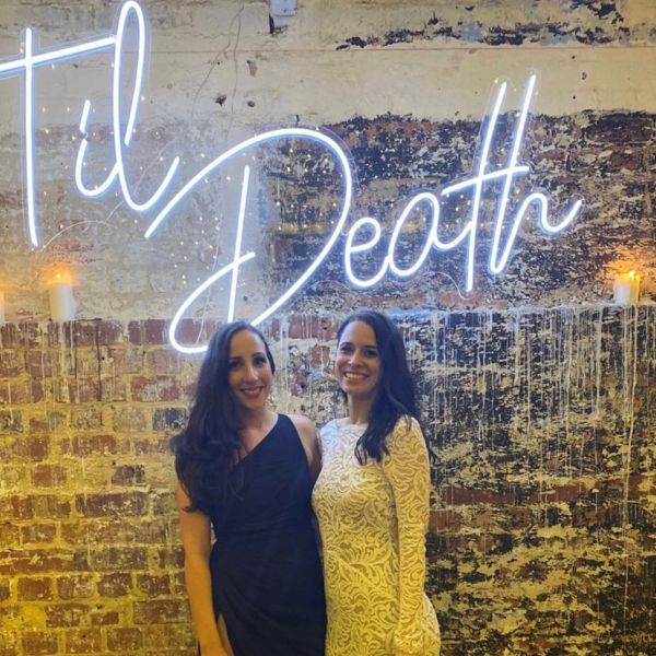 Til Death LED neon sign shown in white at a wedding - made by @customneon for @jessa_munday @lauracait