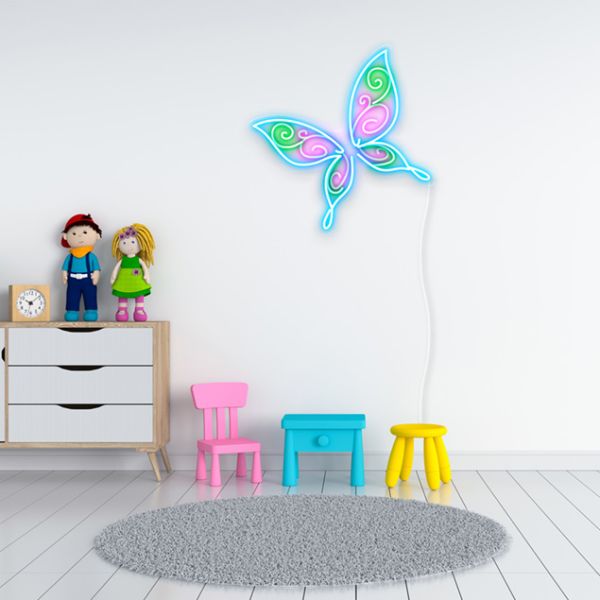 Whimsical Butterfly Neon Light: pre-designed LED neon art from Custom Neon®