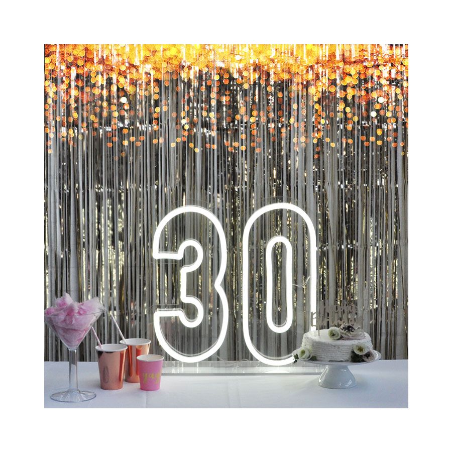 30 Neon Number  LED Neon Light for 30th Birthday Party / Anniversary