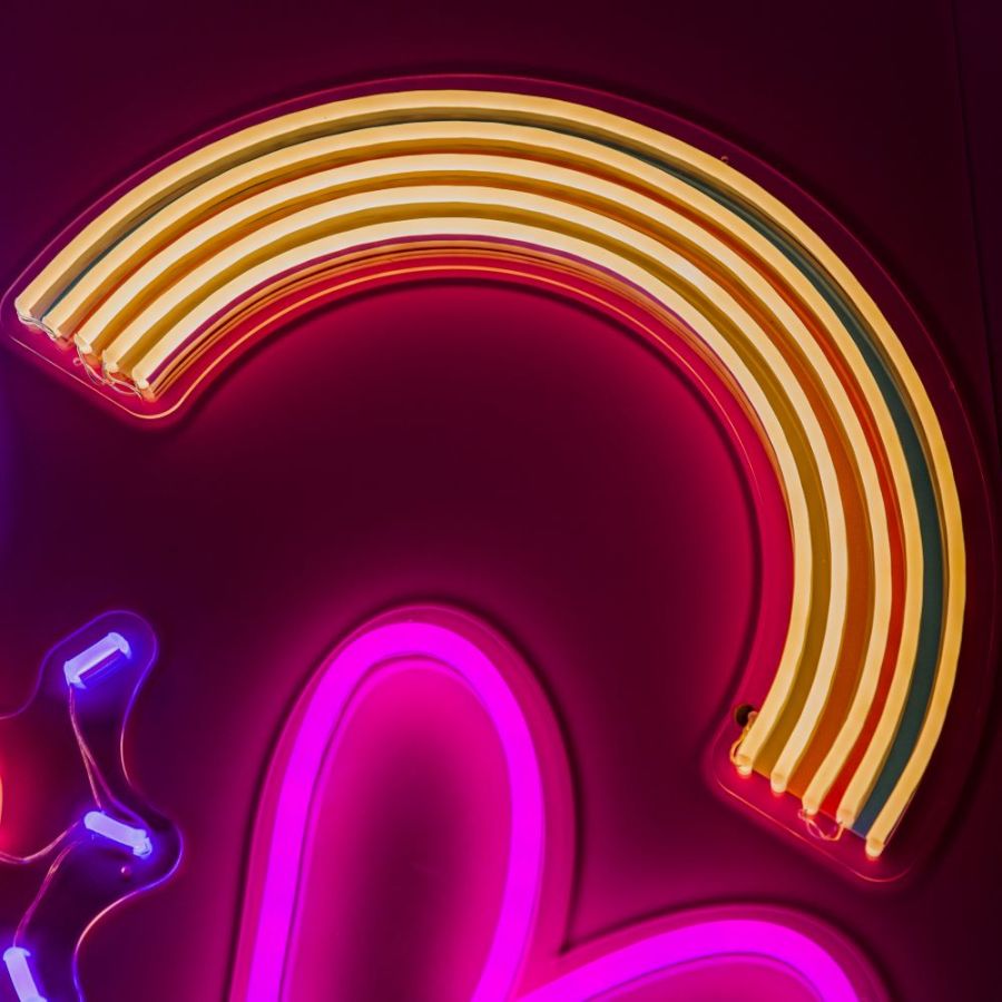 LED Neon Rainbow Sign  Wall Art by Custom Neon
