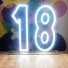 Neon Light for 18th Birthday Party with stand - photo CustomNeon.com