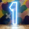 #1 LED number light for birthdays on a stand - photo CustomNeon.com