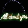 All About You Faux Neon Sign for beauty salons, cafes or home décor - photo from CustomNeon.co.uk