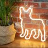 LED Neon Art - French Bulldog shown here in white against an exposed brick wall - from Custom Neon®