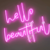 Hello Beautiful pink light sign made by @customneon for @stephanieandco_lashes