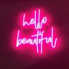 Hello Beautiful pink light sign made by @customneon for @stephanieandco_lashes