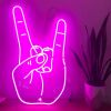 Sign of the horns / Rock On neon art in pink - Custom Neon®