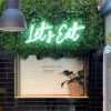 Let's Eat white LED neon restaurant sign on living green wall - from  Custom Neon