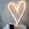 Neon Heart Light for Tabletop or Wall Mounting shown in white - from Custom Neon
