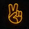 Yellow peace hand neon light @customneon