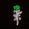 Green and white LED neon rose - made by Custom Neon®