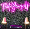 Treat Yourself faux neon sign on a green wall in a nail bar - from Custom Neon