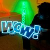 WOW blue LED neon sign from Custom Neon®