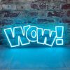 WOW! Neon Light Sign in bright blue from Custom Neon