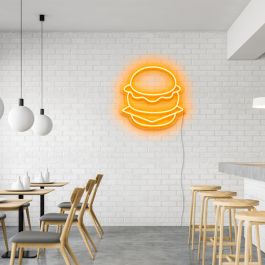 Cheeseburger LED Neon Sign for Home & Diners | Custom Neon Art