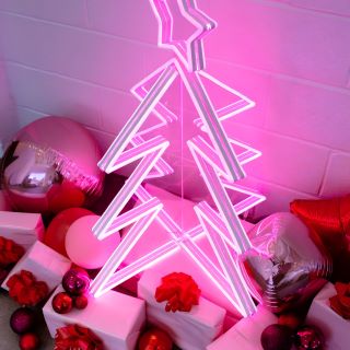 Custom Neon® pink 3D LED neon Christmas tree