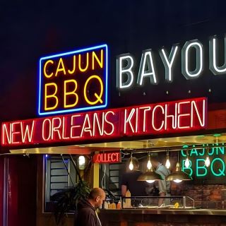 Custom Neon® waterproof outdoor food truck signs @bayou_bar-streetfoodunion